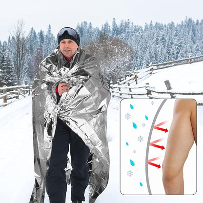 QIO CHUANG Emergency Mylar Thermal Blankets -Space Blanket Survival kit Camping - Image 6