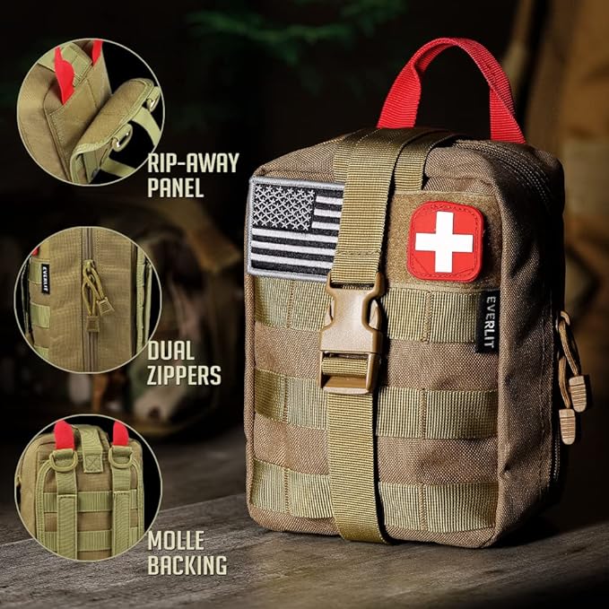 EVERLIT 250 Pieces Survival First Aid Kit IFAK EMT Molle Pouch Survival Kit - Image 4