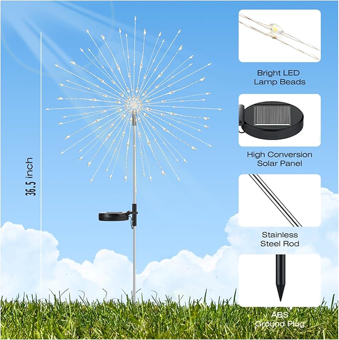 Garden Decor Outdoor Lights 500LED 4Pack, Solar Garden Lights - Image 3