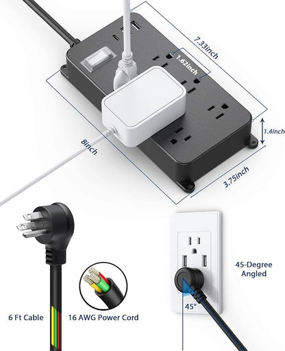 Outdoor Power Strip Weatherproof, 20W USB C Port, Waterproof Extension Cord - Image 7
