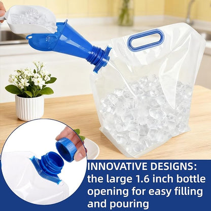 AVLA 6 Pack Collapsible Water Container Bag, 1.5 Gal Clear Plastic Foldable - Image 7