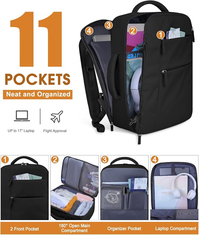 Capolo Travel Backpack for Women Men Waterproof Laptop Backpack Airlines - Image 4