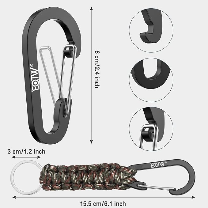 EOTW Paracord Keychain for Men Women Paracord Carabiner Backpack Keychain - Image 6