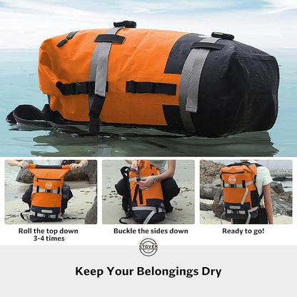 STOVER 5/10/25/30/40/55L Waterproof Dry Bag- Roll-Top Backpack w/Phone Case- - Image 4