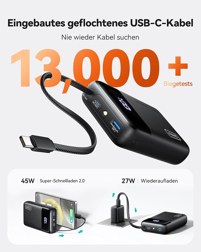 INIU 20000mAh Power Bank, Small Portable Charger, 45W PD Fast Charging Battery - Image 5