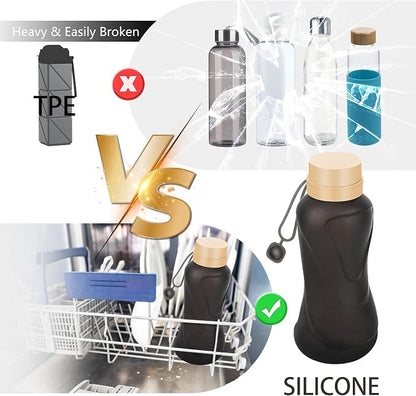 Collapsible Water Bottles, Leak Proof, Reuseable BPA Free Silicone Foldable - Image 5