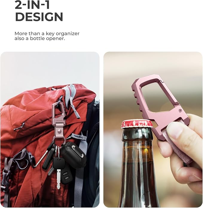 Dexnor Heavy Duty Key Chain Bottle Opener, Carabiner Key Ring Clip - Image 4