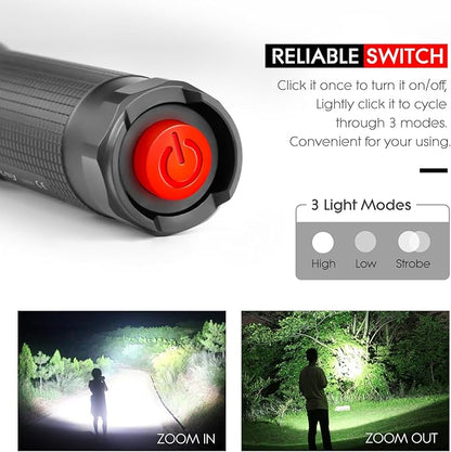 WdtPro High-Powered LED Flashlight S3000, Super Bright Flashlights - Image 3