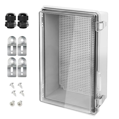 LeMotech Electrical Box, IP67 Waterproof Hinged Clear Cover Stainless Steel by LeMotech