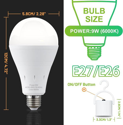 DEBAOBULB 4 Pack Rechargeable Emergency Light Bulbs, Battery Powered LED Light - Image 9