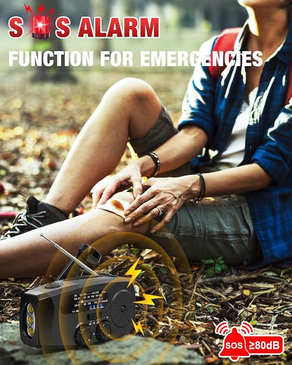 Emergency Hand Crank Radio Emgykit - 2000mAh/7400mWh AM/FM/NOAA Solar Hand - Image 3