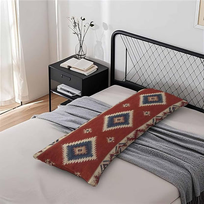 Decorative Body Pillow Covers 20x54inch Ethnic Red, Southwest Native American - Image 7