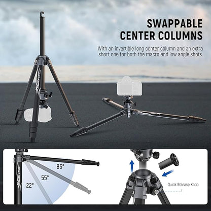 NEEWER LITETRIP LT07 61" Aluminum Travel Camera Tripod, Portable Stand - Image 4