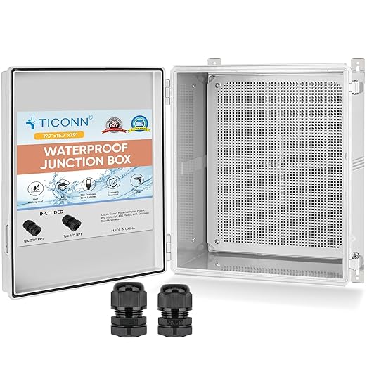 TICONN Outdoor Electrical Box Waterproof, Junction Box IP67 ABS Plastic by TICONN