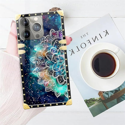 Compatible with iPhone 14 Pro Case, Starry Sky Colourful Mandala Luxury Golden - Image 7