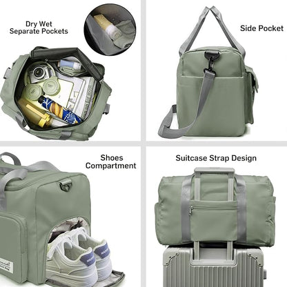 Suruid Travel Duffel Bag with Shoes Compartment Sports Gym Bag with Dry Wet - Image 3