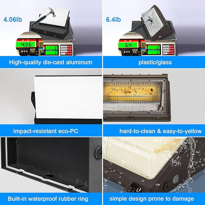 ledmo 150W Outdoor LED Flood Light Switch Control Full 360 Rotation Exterior - Image 4