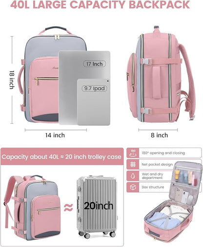 LOVEVOOK 40L Travel Backpack for Women & Men, Airline Approved Carry On Luggage - Image 4