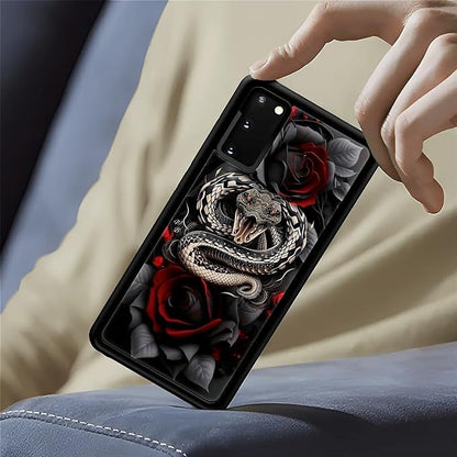for Samsung Galaxy S20 Case, Entwined Rose Snake Pattern Graphic Design Girl - Image 6