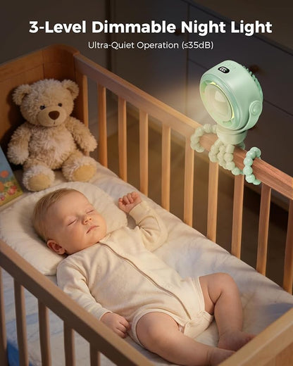 SWEETFULL Baby Stroller Fan - 4000mAh Rechargeable 4-Speed Quiet - Image 6