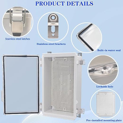 Waterproof Electrical Box with Mounting Plate, IP67 Junction Box Stainless - Image 3