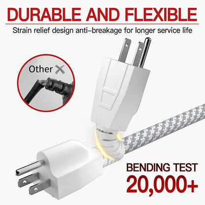 16/3 Braided Extension Cord 15 FT, Braided Extension Cord Flexible & Durable - Image 4