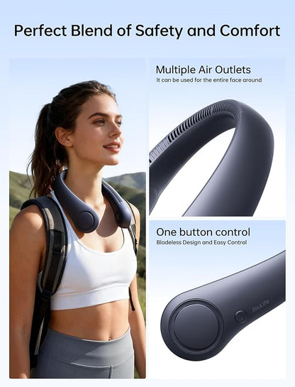 JISULIFE Portable Neck Fan, Hands Free Bladeless Fan, 5 Speeds, 4000 mAh - Image 4