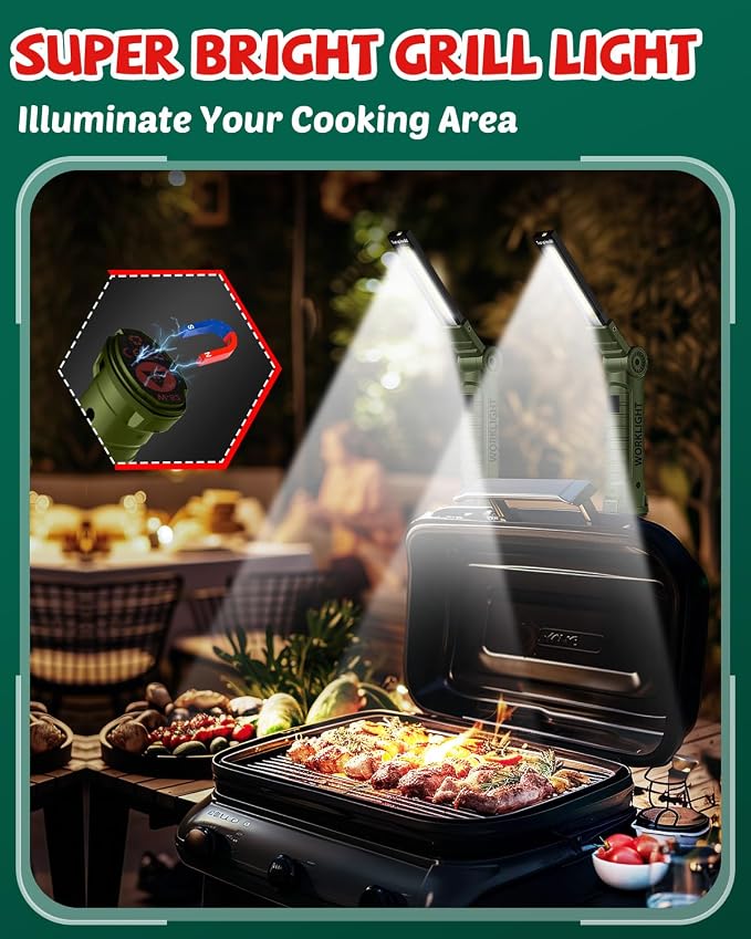 Coquimbo Tool Gifts for Men Him, Rechargeable LED Work Light Grill Light - Image 5