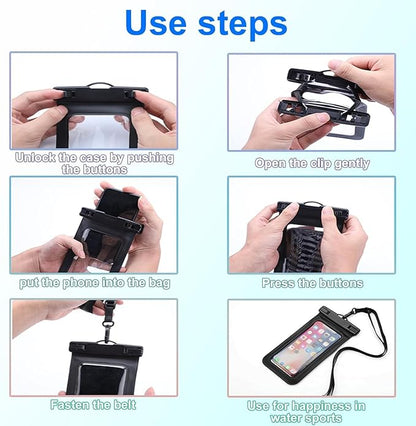 6 Pack Waterproof Phone Pouch IPX8 Universal Waterproof Case Dry Bag Phone - Image 7