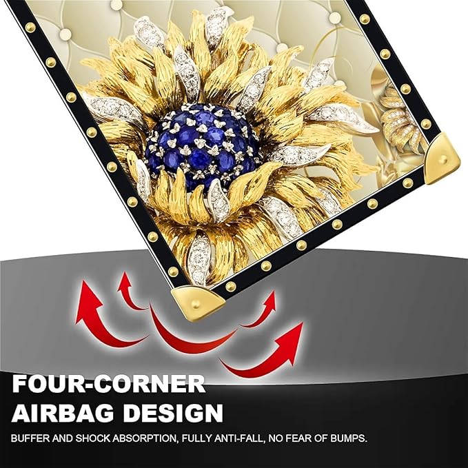 Compatible with iPhone Xs Max Case, Sunflower Diamonds Leather Luxury Golden - Image 6