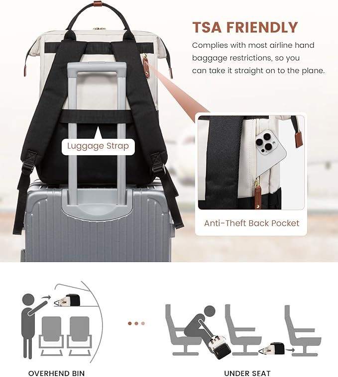 LOVEVOOK Laptop Backpack for Women, 17.3'' Waterproof Nurse Bag Teacher Work - Image 7