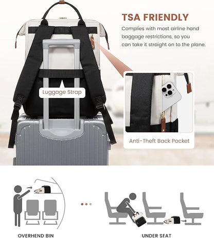 LOVEVOOK Laptop Backpack for Women, 17.3'' Waterproof Nurse Bag Teacher Work - Image 7