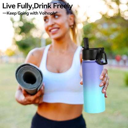 Volhoply 18oz Insulated Water Bottle Bulk 4 Pack, Kids Stainless Steel Water - Image 7