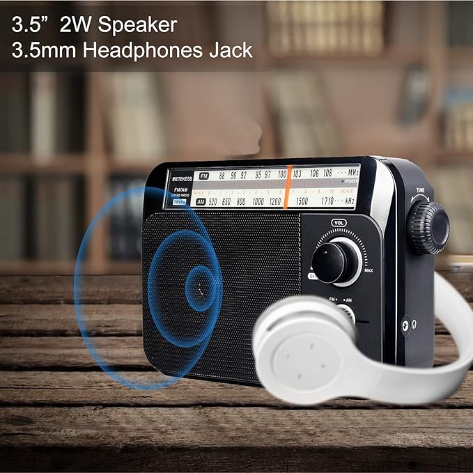 Retekess TR604 AM FM Radio, Portable Radio Plug in Wall, D Battery Operated - Image 5