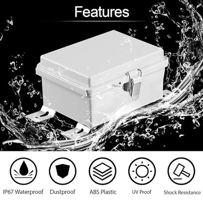 LeMotech Electrical Box, IP67 Waterproof Hinged Cover Stainless Steel Latch - Image 3