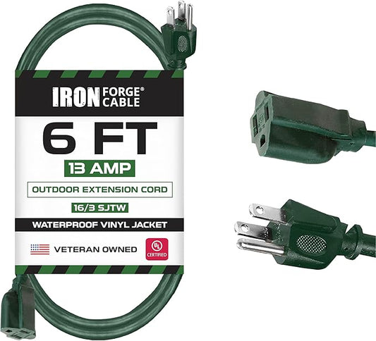 Iron Forge Cable Weatherproof 6 Ft Outdoor Extension Cord by IronForgeCable