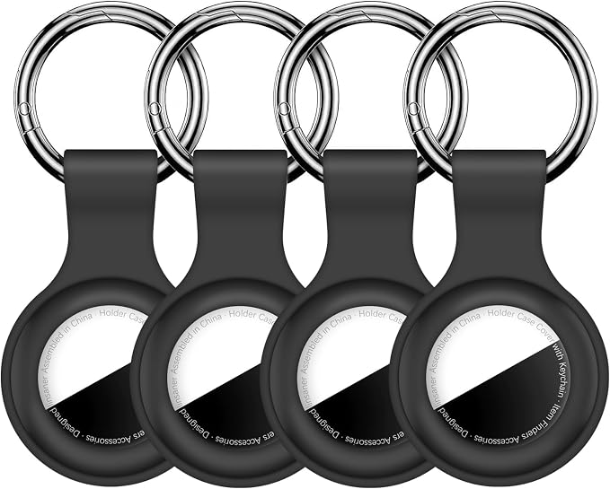 Linsaner Holder for AirTag 2nd Gen & 1st Gen, Silicone Case Keychain Key Ring by Linsaner
