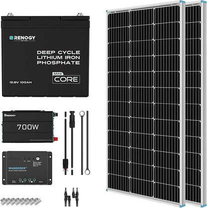 Renogy 200 Watt 12V Complete Solar Panel Starter Kit: 2pcs 100W Solar Panel + by RenogySolar