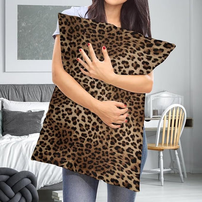 Brown Leopard Throw Pillow Covers Set of 2 Queen Size Black Cheetah Skin Wild - Image 7