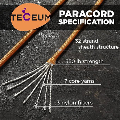 TECEUM 5/32" Paracord Rope 1000 – 1000ft / 200ft / 100ft / 50ft – Tactical - Image 2