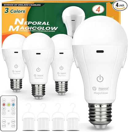 Neporal MagicGlow Rechargeable Light Bulbs by Neporal