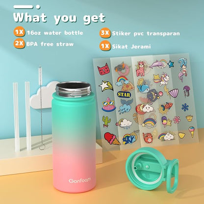 Kids Water Bottle, 16oz Water Bottles Kids - Image 3