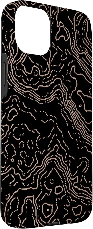 Topography Black & Brown Abstract Pattern Topographic Map Case - Image 3