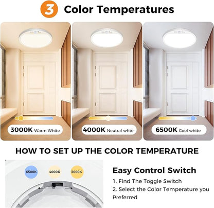 slochi 4Pack Motion Sensor Light Indoor Wired, 12 Inch 3000K/4000K/6500K Closet - Image 3