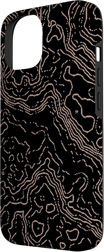 Topography Black & Brown Abstract Pattern Topographic Map Case - Image 2