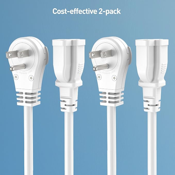 Cable Matters 2-Pack 16 AWG 360° Rotating Flat Plug Extension Cord - 10ft - Image 7