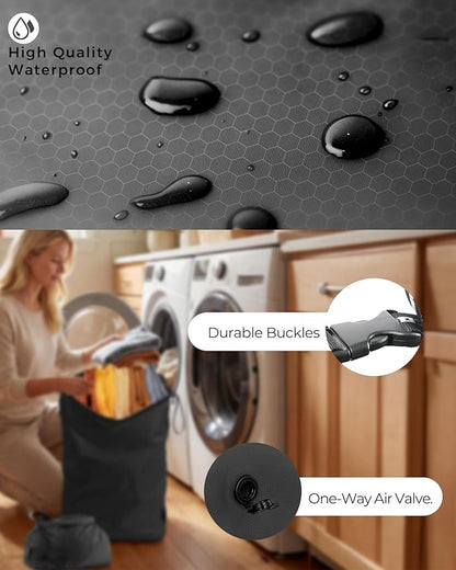 Travel Laundry Bag, Pump-Free Vacuum Compression Dirty Clothes Bag, Reusable - Image 4