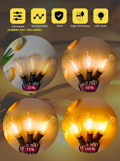 DAMAING String Lights for Outside 300FT shatterproof connectable Patio Lights - Image 4