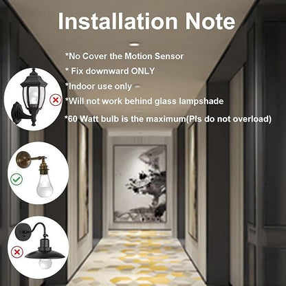 2pcs Motion Activated Light Sockets, E26/E27 Screw in Add on/Off Motion Sensor - Image 2