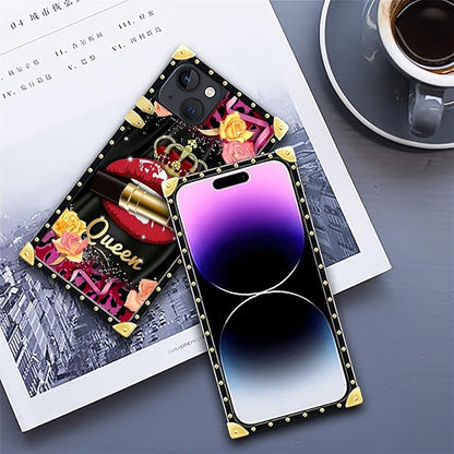 Compatible with iPhone 14 Case, Queen Lip Crown Leopard Print Luxury Golden - Image 6